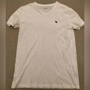 Abercrombie & Fitch Moose Logo Plain V-Neck T-Shirt L